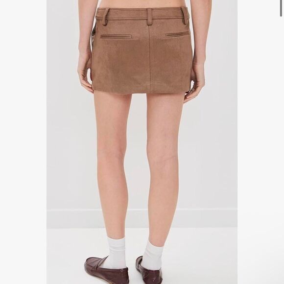 Lioness brown suede mini skirt Size S - Picture 3 of 6